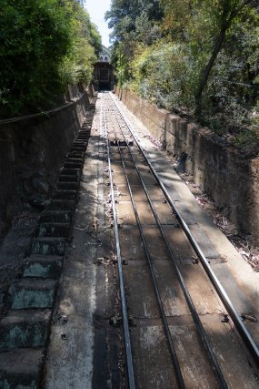 Santiago Funicular up to San Cristobal. There was also an aeiral tramway across the top that we took.