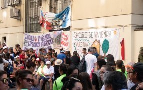 Santiago Some sort of demonstration in downtown Santiago