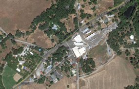 Mountain Ranch - Aerial View This is the main part of the town The large white roofed building are Sender's Market and Sender's Hardware & Lumber. The storage lot is to the right, behind...